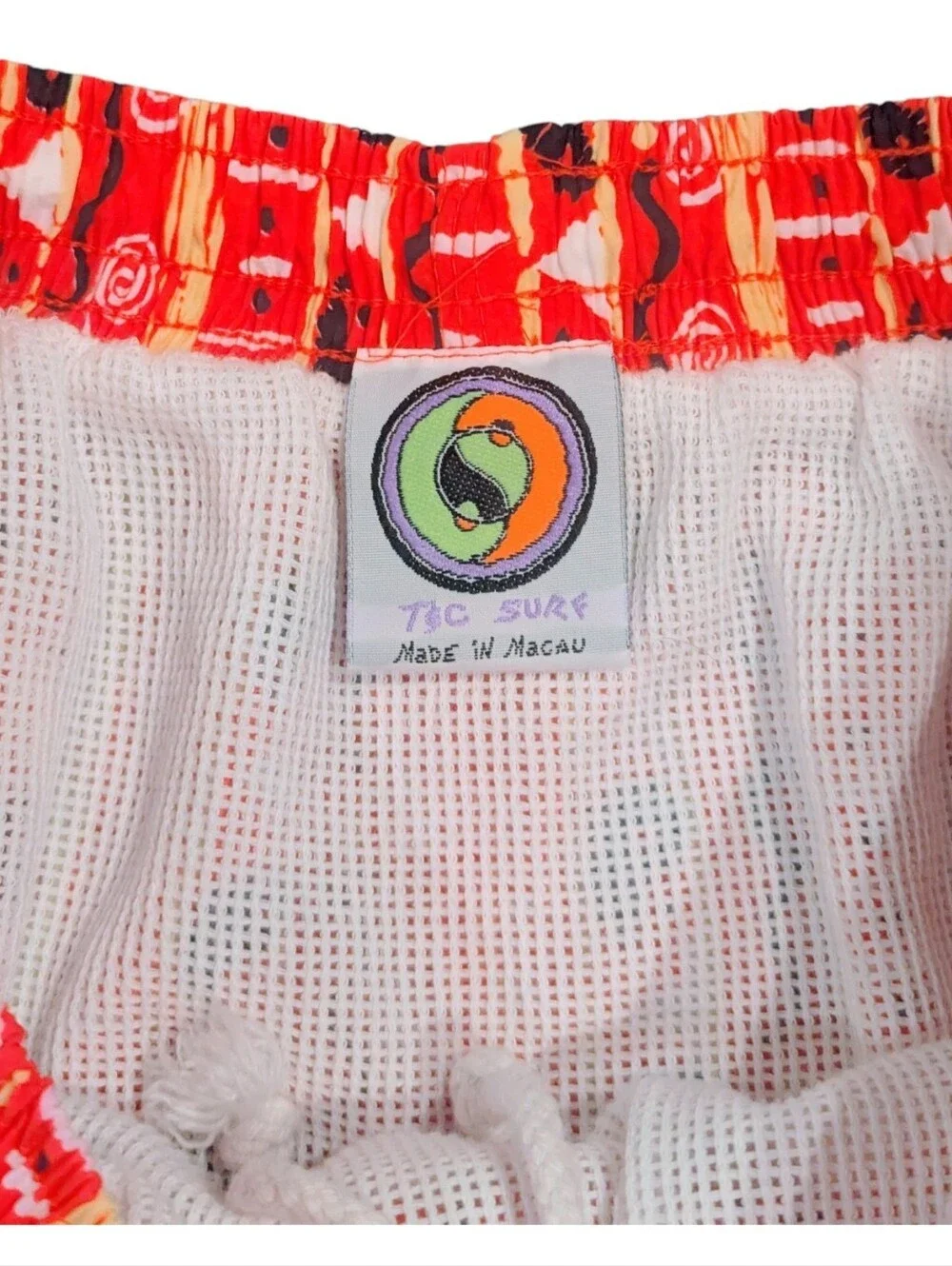 Vintage 90s T&C Neon Surf Swim Shorts - Sz L